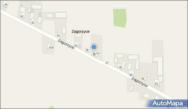 Zagorzyce, Zagorzyce, 38, mapa Zagorzyce