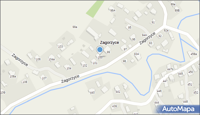 Zagorzyce, Zagorzyce, 100, mapa Zagorzyce