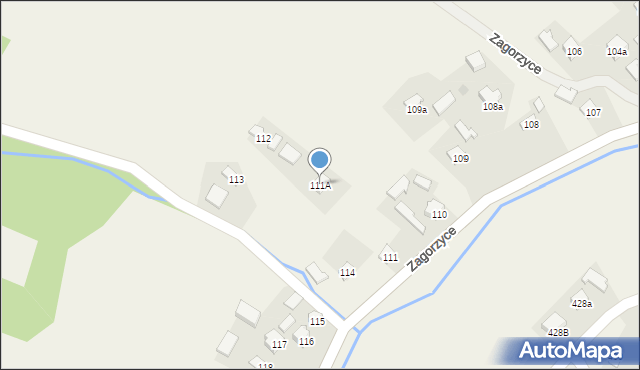 Zagorzyce, Zagorzyce, 111A, mapa Zagorzyce