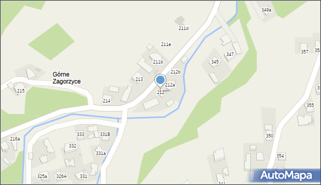 Zagorzyce, Zagorzyce, 212, mapa Zagorzyce