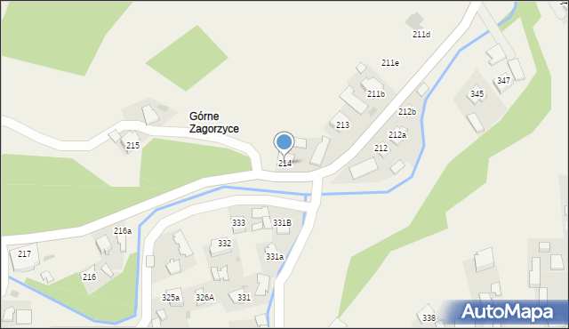 Zagorzyce, Zagorzyce, 214, mapa Zagorzyce