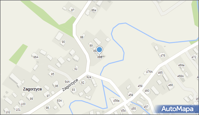 Zagorzyce, Zagorzyce, 89B, mapa Zagorzyce
