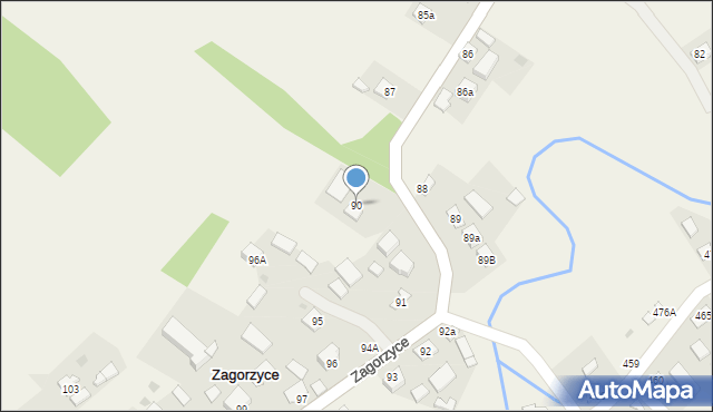 Zagorzyce, Zagorzyce, 90, mapa Zagorzyce