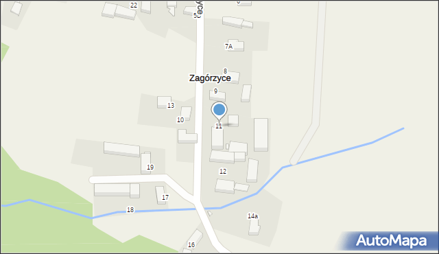 Zagórzyce, Zagórzyce, 11, mapa Zagórzyce