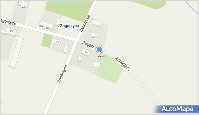 Zagórzyce, Zagórzyce, 22, mapa Zagórzyce