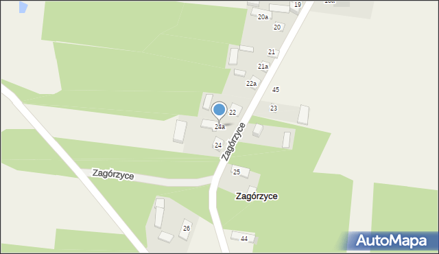 Zagórzyce, Zagórzyce, 24a, mapa Zagórzyce