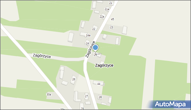 Zagórzyce, Zagórzyce, 25, mapa Zagórzyce