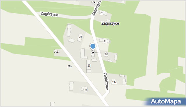 Zagórzyce, Zagórzyce, 27, mapa Zagórzyce