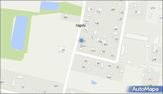 Zągoty, Zągoty, 57, mapa Zągoty