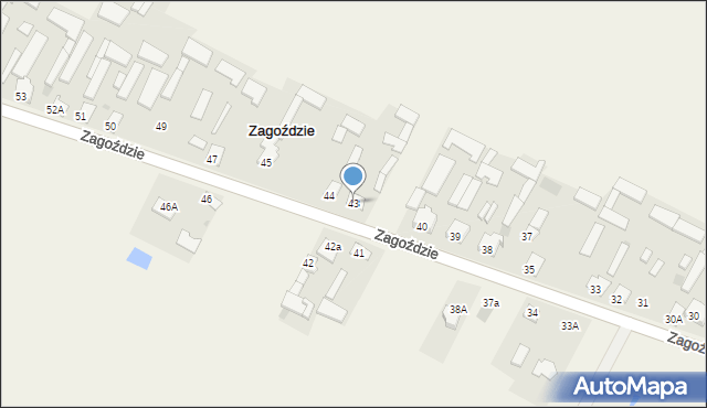 Zagoździe, Zagoździe, 43, mapa Zagoździe