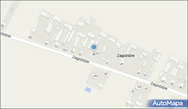 Zagoździe, Zagoździe, 49, mapa Zagoździe