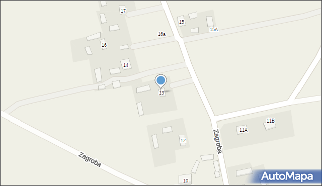 Zagroba, Zagroba, 13, mapa Zagroba