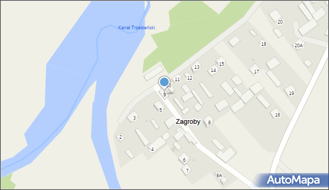 Zagroby, Zagroby, 9, mapa Zagroby