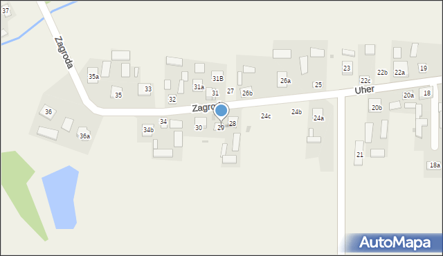 Zagroda, Zagroda, 29, mapa Zagroda