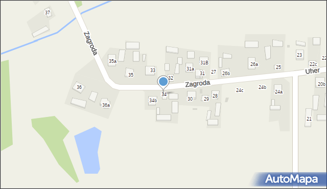 Zagroda, Zagroda, 34, mapa Zagroda