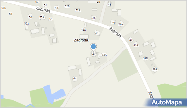 Zagroda, Zagroda, 43, mapa Zagroda