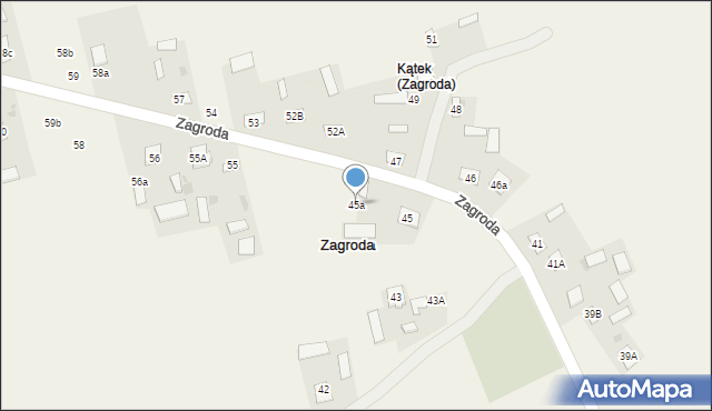 Zagroda, Zagroda, 45a, mapa Zagroda