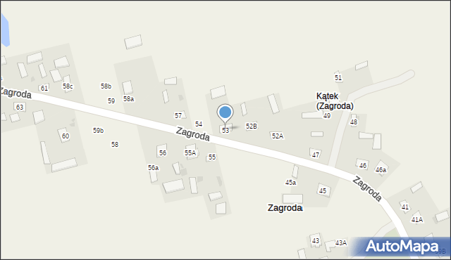 Zagroda, Zagroda, 53, mapa Zagroda
