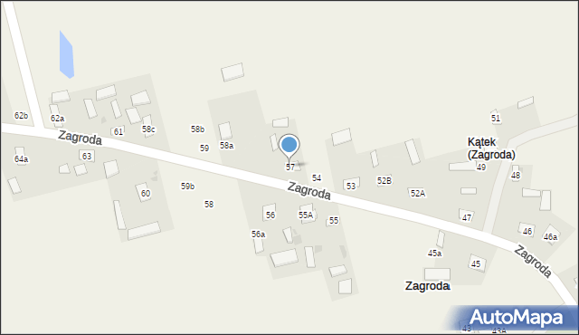 Zagroda, Zagroda, 57, mapa Zagroda