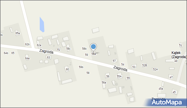 Zagroda, Zagroda, 58a, mapa Zagroda