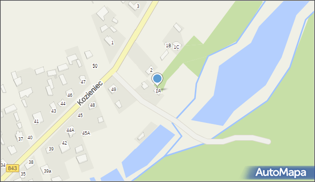 Zagroda, Zagroda, 1A, mapa Zagroda