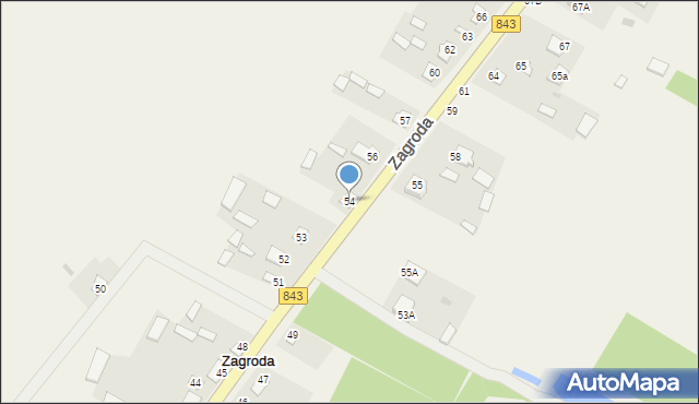 Zagroda, Zagroda, 54, mapa Zagroda