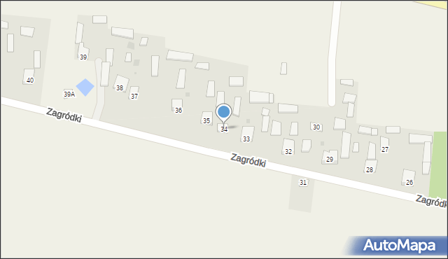 Zagródki, Zagródki, 34, mapa Zagródki