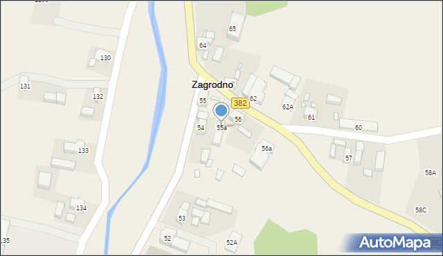 Zagrodno, Zagrodno, 55a, mapa Zagrodno