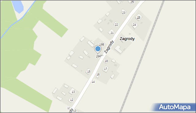 Zagrody, Zagrody, 19A, mapa Zagrody