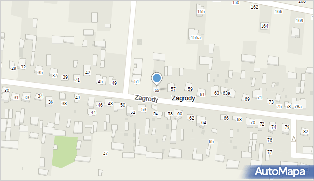 Zagrody, Zagrody, 55, mapa Zagrody