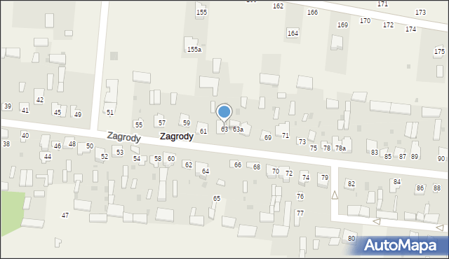 Zagrody, Zagrody, 63, mapa Zagrody