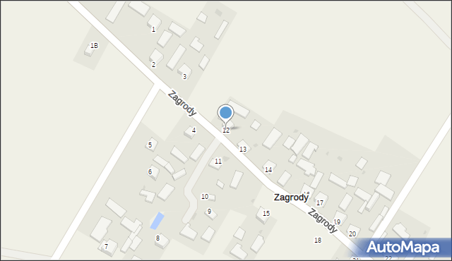 Zagrody, Zagrody, 12, mapa Zagrody