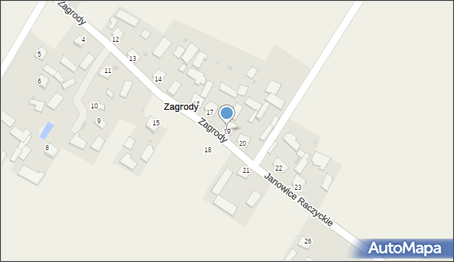 Zagrody, Zagrody, 19, mapa Zagrody