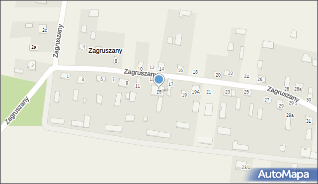 Zagruszany, Zagruszany, 15, mapa Zagruszany