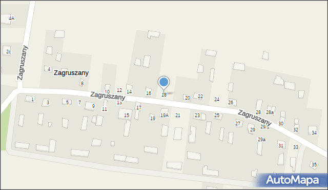 Zagruszany, Zagruszany, 18, mapa Zagruszany