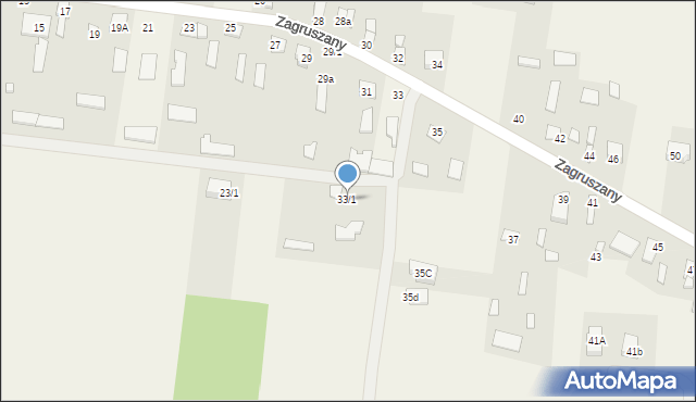 Zagruszany, Zagruszany, 33/1, mapa Zagruszany