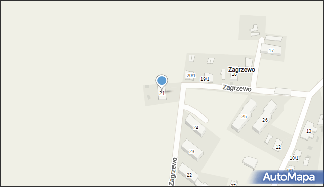 Zagrzewo, Zagrzewo, 21, mapa Zagrzewo