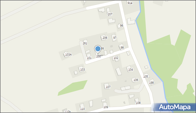 Zahutyń, Zahutyń, 100, mapa Zahutyń