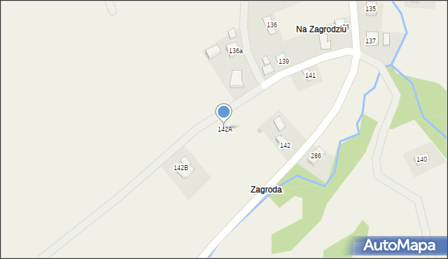 Zahutyń, Zahutyń, 142A, mapa Zahutyń