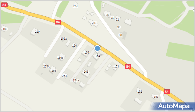 Zahutyń, Zahutyń, 154, mapa Zahutyń