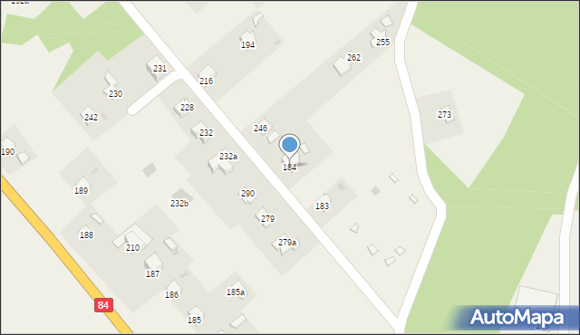 Zahutyń, Zahutyń, 184, mapa Zahutyń