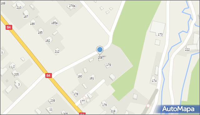 Zahutyń, Zahutyń, 208, mapa Zahutyń