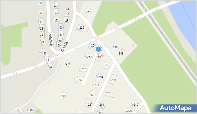 Zahutyń, Zahutyń, 218, mapa Zahutyń