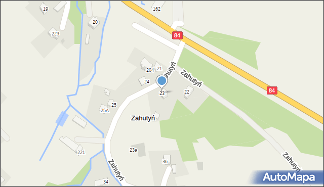 Zahutyń, Zahutyń, 23, mapa Zahutyń