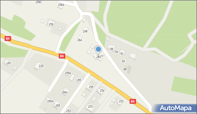 Zahutyń, Zahutyń, 281, mapa Zahutyń