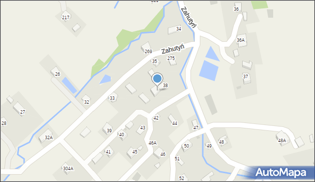 Zahutyń, Zahutyń, 38A, mapa Zahutyń