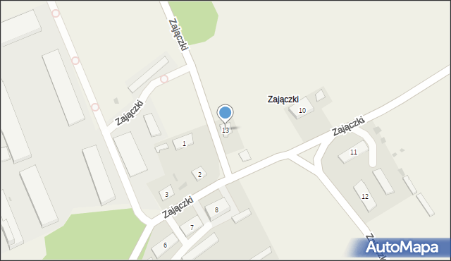 Zajączki, Zajączki, 13, mapa Zajączki