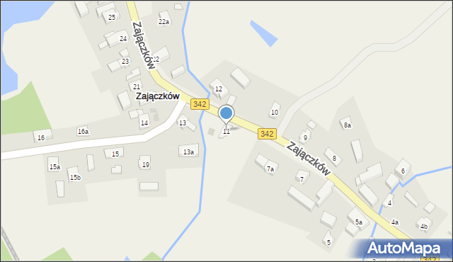 Zajączków, Zajączków, 11, mapa Zajączków