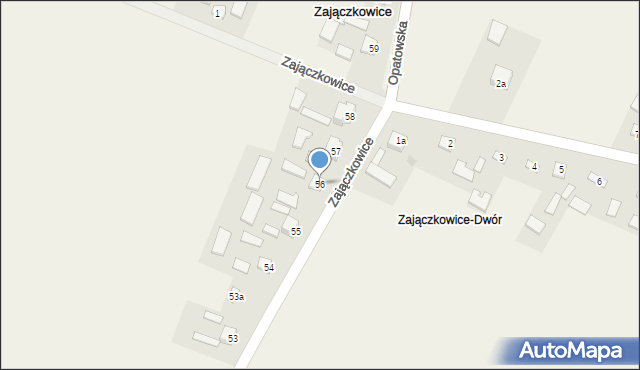 Zajączkowice, Zajączkowice, 56, mapa Zajączkowice