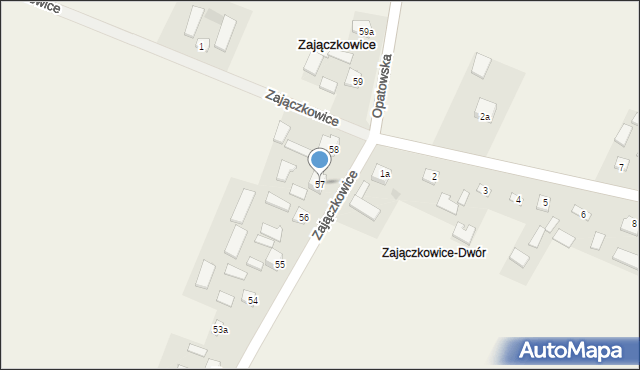 Zajączkowice, Zajączkowice, 57, mapa Zajączkowice